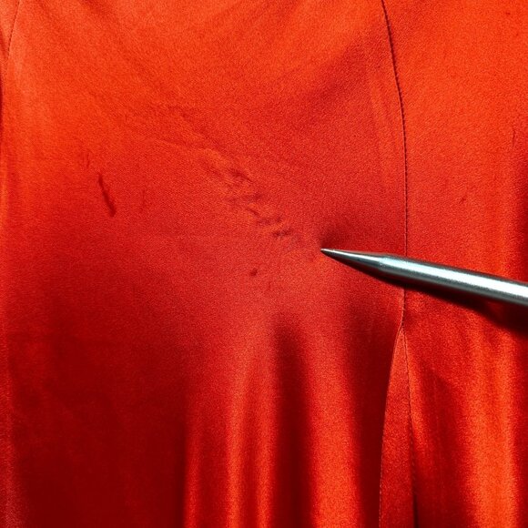 Reformation Maxi Skirt Womens Red Orange Size 6 Long Flowing A-Line 100% Silk - Picture 9 of 13